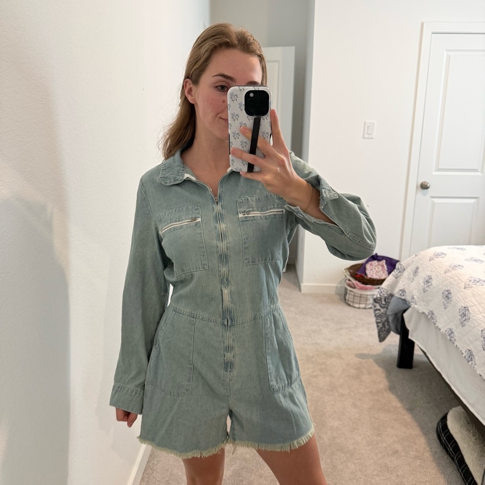 NWT Denim Romper Small Mazik